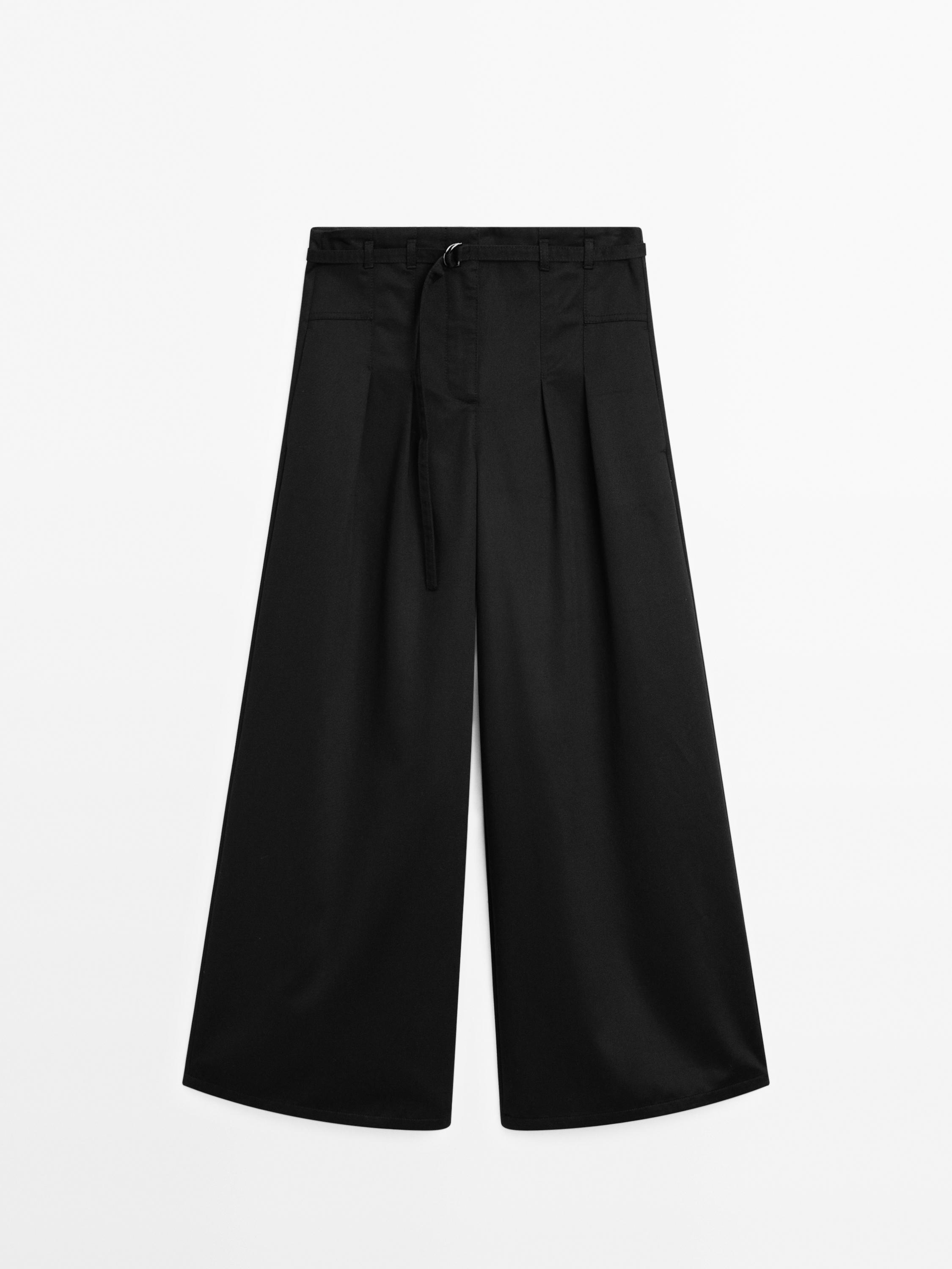 Palazzo trousers with tie